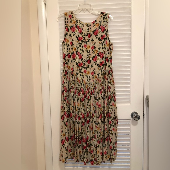 Vintage 80s Lord & Taylor floral drop waist dress - Picture 7 of 10